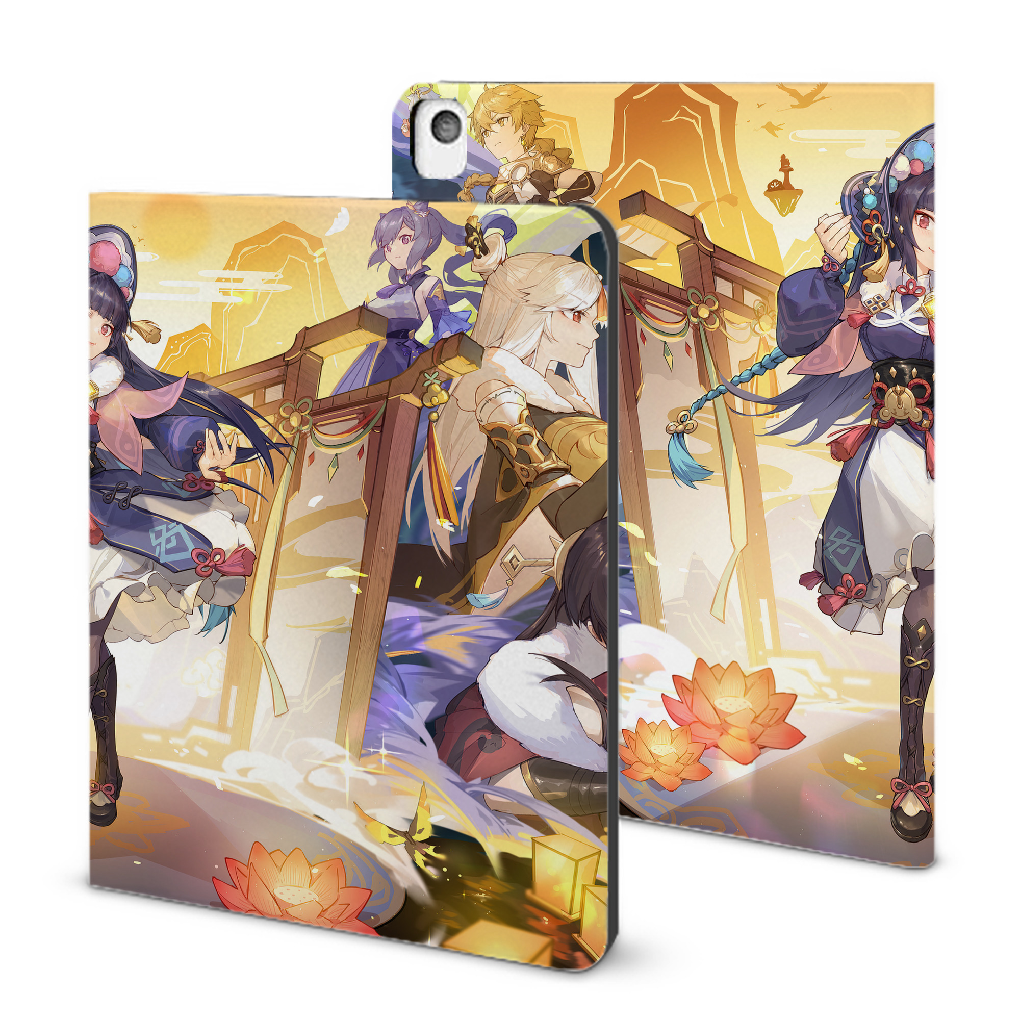 げんし神 genshin IPadケース ペンホルダー付き ブックスタイルデザイン